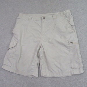 Columbia Mens Cargo Shorts 38 x 10 Beige Omni Shade Sun Protection